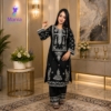 Power Black // Premium Embroidery Work Slub Cotton Fabric // Co-Ord’s 2PCS Set