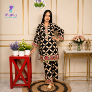 Black Durora // Soft Thai Silk Fabric // Co Ord’s 2PCS Set