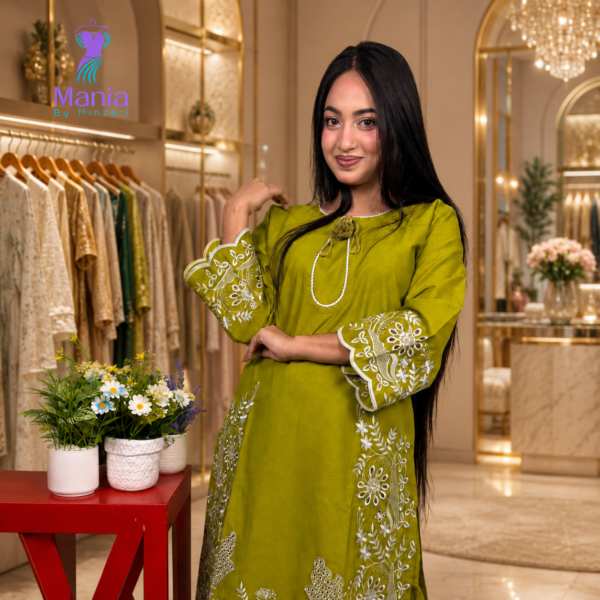Emerald Parrot // Soft U-Cut Slub Cotton Fabric // Co-Ord’s 2PCS Set