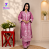 Dusty Rose Glow // All Over Embroidery Work Slub Cotton Fabric // Co-Ord’s 2PCS Set