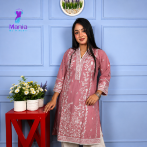 Desert Rose // All Over Embroidery Work Slub Cotton Fabric // Co-Ord’s 2PCS Set