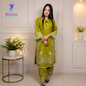 Emerald Parrot // Soft U-Cut Slub Cotton Fabric // Co-Ord’s 2PCS Set