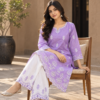 Lavender Embroidered 2-Piece Dress for Women